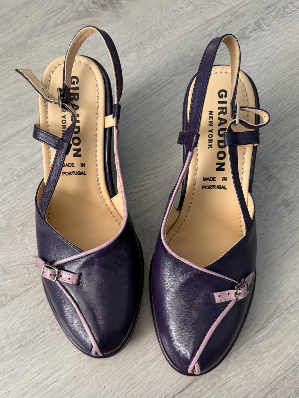 Giraudon New York Women's Purple Slingback Wedge